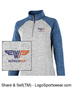 Women Fly - Charles River Womens Quarter Zip Heathered Fleece Design Zoom